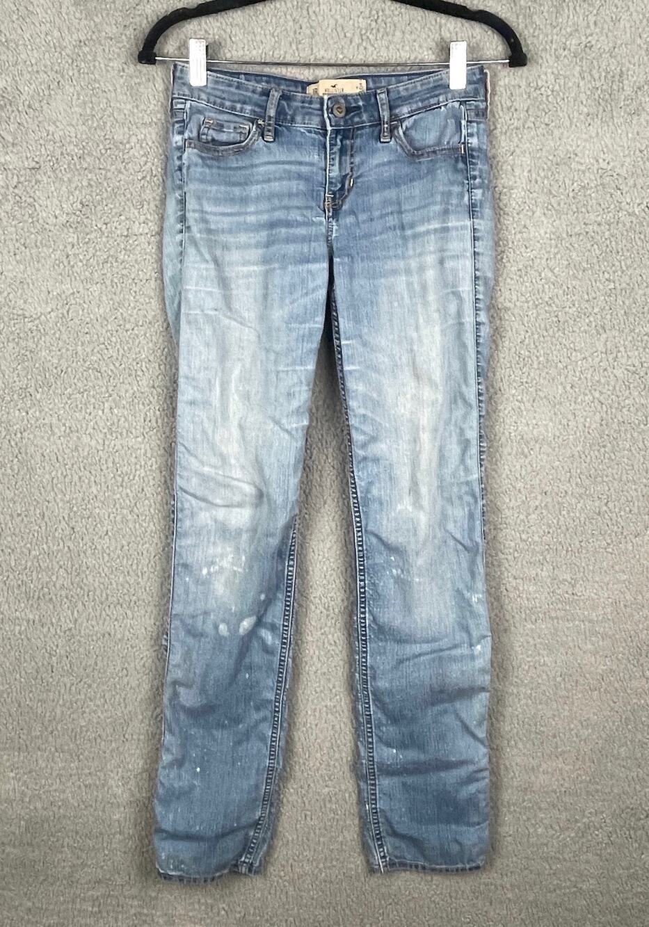 Hollister Women's 1R (25W, 32L) Blue Cotton Polyester Denim Skinny Jeans